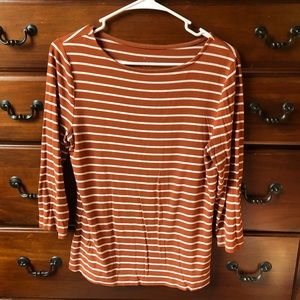 Super soft orange and white shirt
